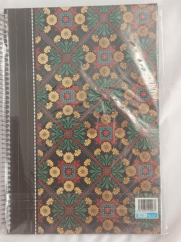 دفتر سیمی جلد سخت ۱۰۰ برگ سایز رحلی بزرگ طرح هفتم