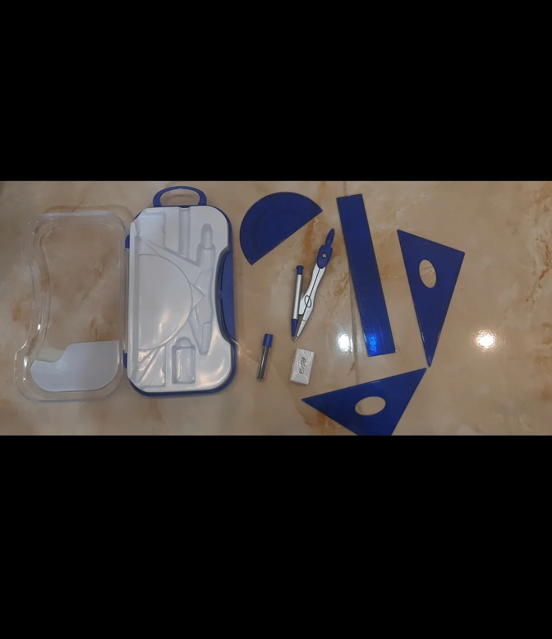 ست پرگار خط کش نقاله گونیا سی کلاس ۸ تکه کد CS_313_M