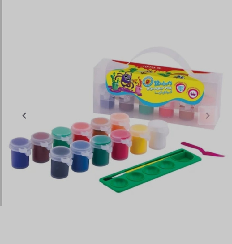 گواش ۶ و ۱۲ رنگ آريا جعبه طلقی کدهای ۴۰۰۹ و ۴۰۱۶